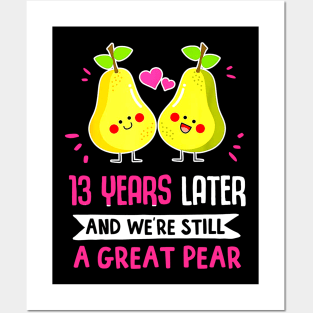 13 Years Anniversary 13th Year Anniversary Gift Idea for Her Posters and Art